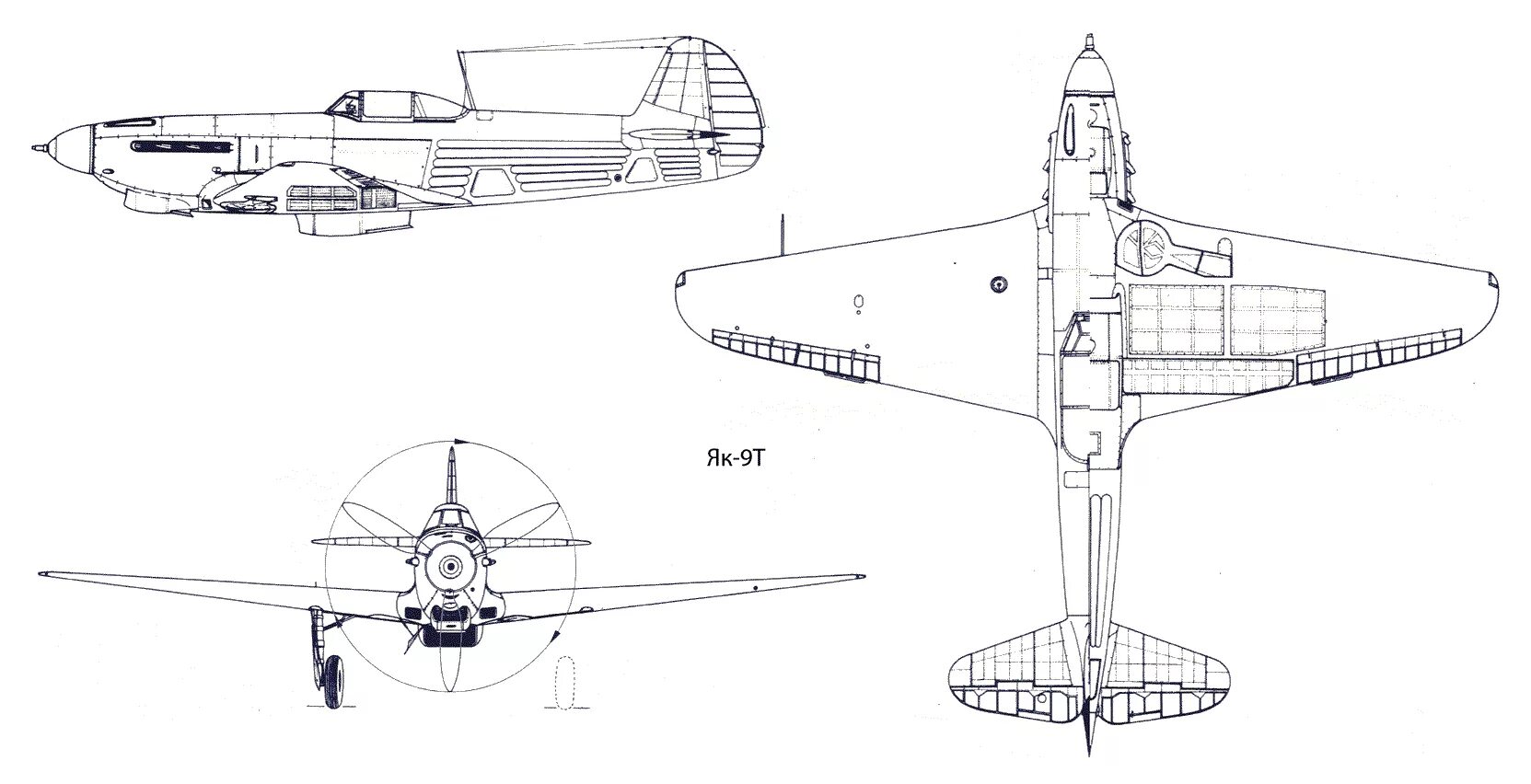 Як 9т чертеж 1 48 Yakovlev Yak-7V Training Fighter