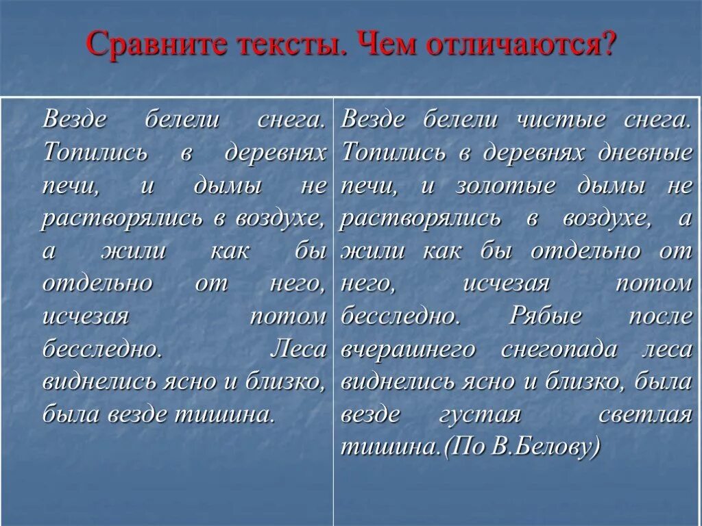 С чем в тексте сравнивается