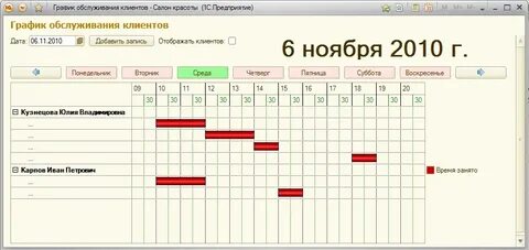 График работы администратора