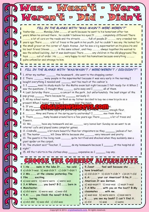 Fill in sentences with was wasn t. Fill in: was,wasn`t,were,weren`t. Английский язык 5 класс fill in: was wasn t were or weren t. Was were did Auxiliary Worksheet. Fill in the blanks with is,are, or were.