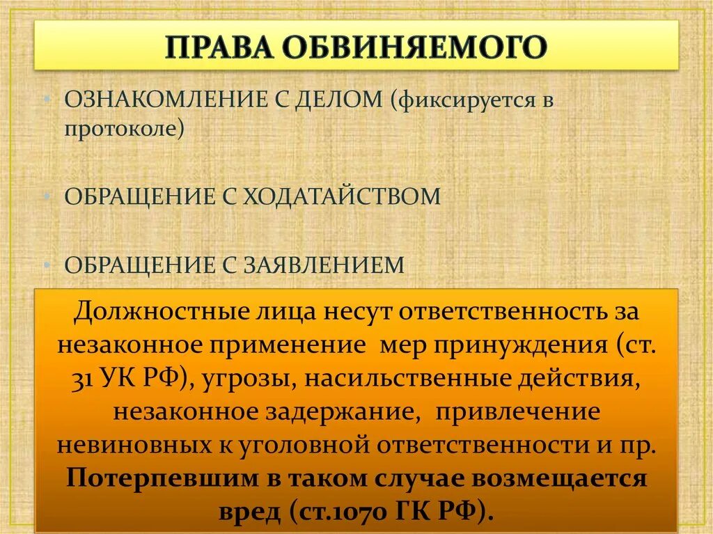 Процессуальные действия обвиняемого в уголовном процессе. Процессуальное положение обвиняемого. Полномочия обвиняемого в уголовном процессе. Подозреваемые и обвиняемые имеют право