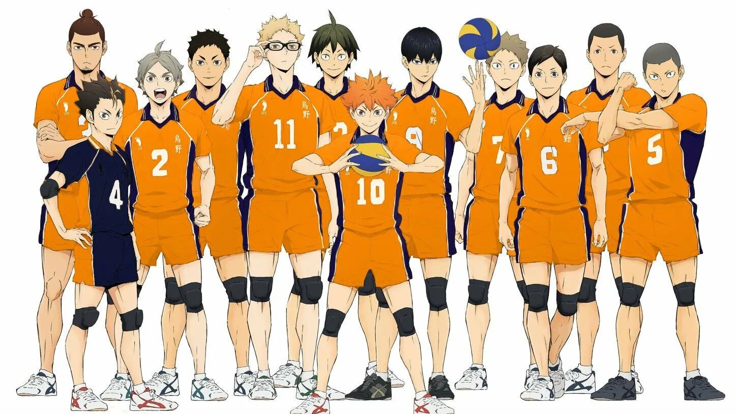 Персонажи волейбола. Волейбол команда Карасуно. Карасуно и Инаризаки. Волейбол аниме Карасуно 8 номер. Аниме волейбол команда Карасуно.
