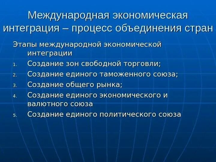 Экономический и политическая интеграция в мире. Международная экономическая интеграция. Международная экономическая интеграция процесс развития. Интеграционные процессы в экономике. Этапы интеграции мировой экономики.