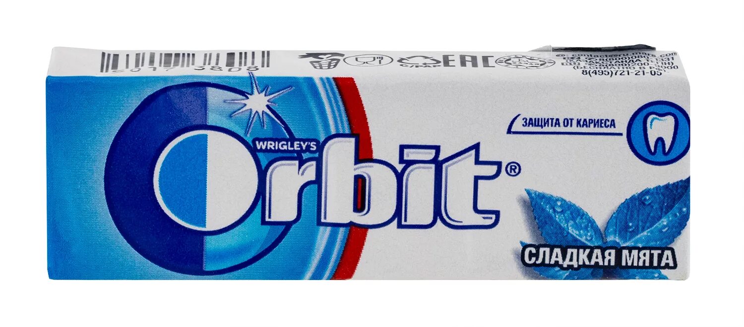 Жевательная резинка Orbit сладкая мята. Жев.резинка Orbit/орбит сладкая мята. Жевательная резинка Orbit сладкая мята, без сахара, 300 шт по 1,36 г. Орбит сладкая мята 13,6 гр(30*бл).