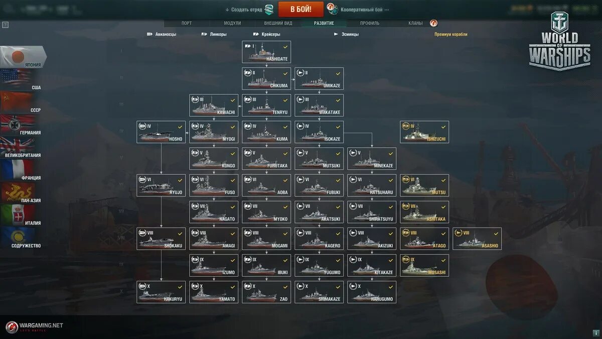 Wows fun. Ворлд оф варшипс ветка развития. Wows ветки развития. Ворлд оф варшипс дерево развития. Ветка кораблей в World of Warships.