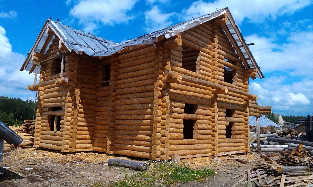 Баня из оцилиндровки под ключ. Мега сруб. Баня из оцилиндрованного бревна. Деревянный сруб. Баня из оцилиндровки под ключ.