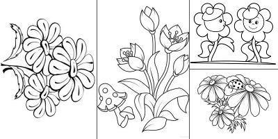 раскраска цветы