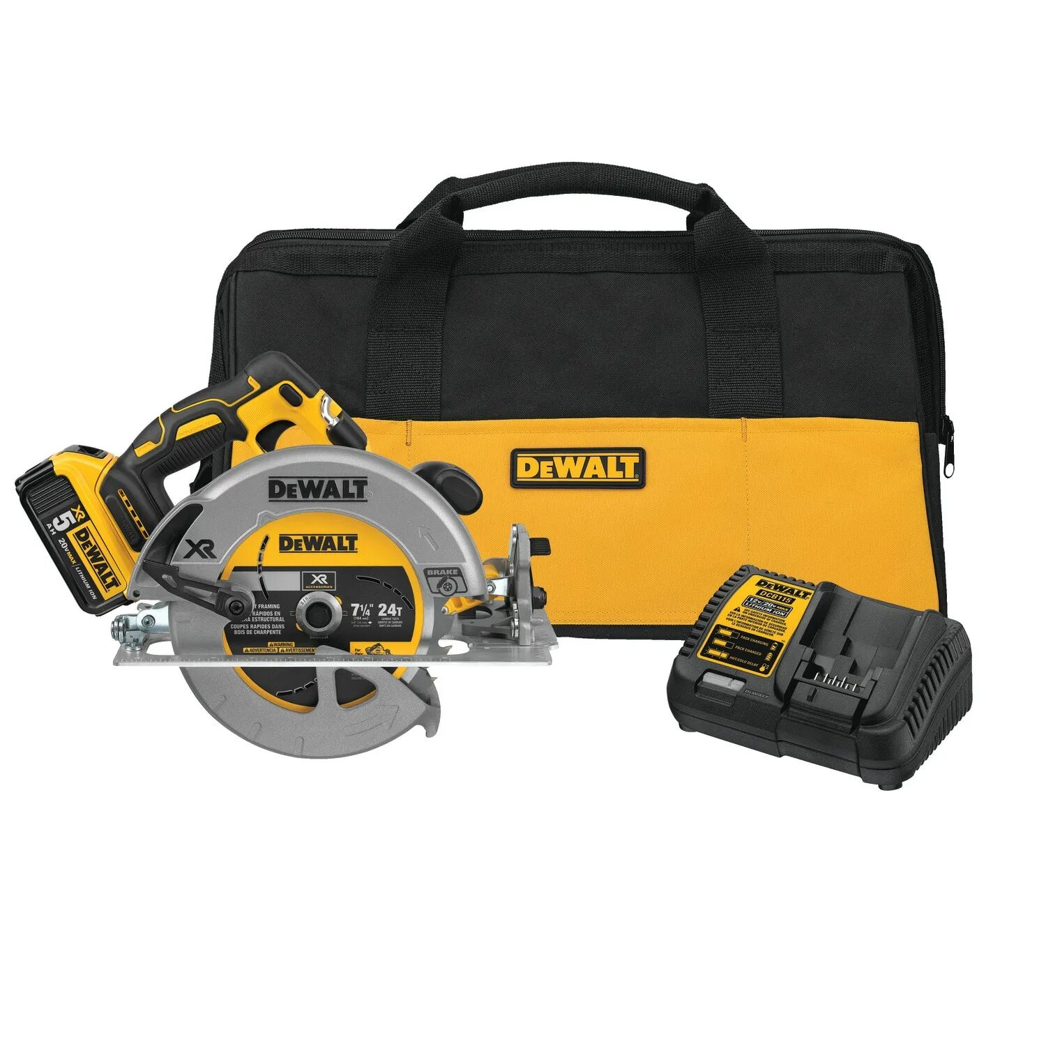 Девалт dcs570. Аккумуляторная циркулярка DEWALT 125мм. Пила DEWALT Brushless. DEWALT набор 20 в 1. Комплект циркулярной пилы