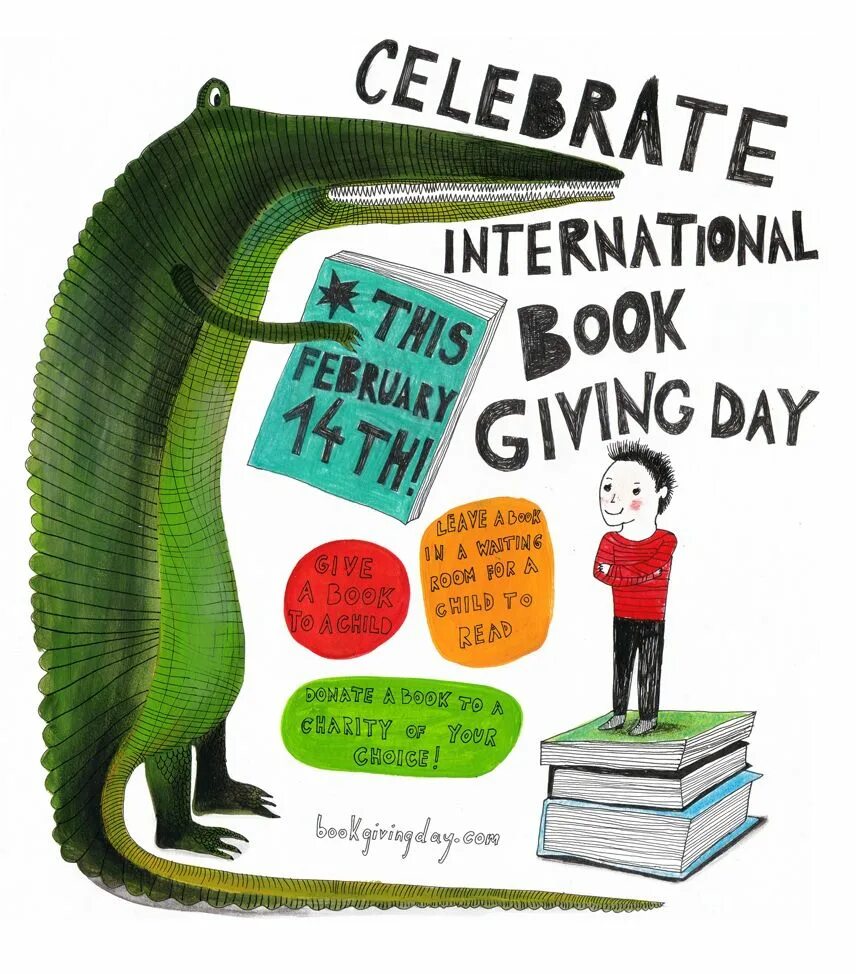 Международный день книгодарения. International book giving Day. День дарения книг. Постер книги. Give that book to