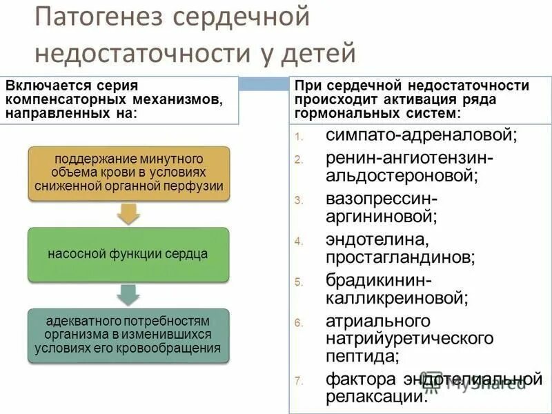 Сердечная недостаточность схема