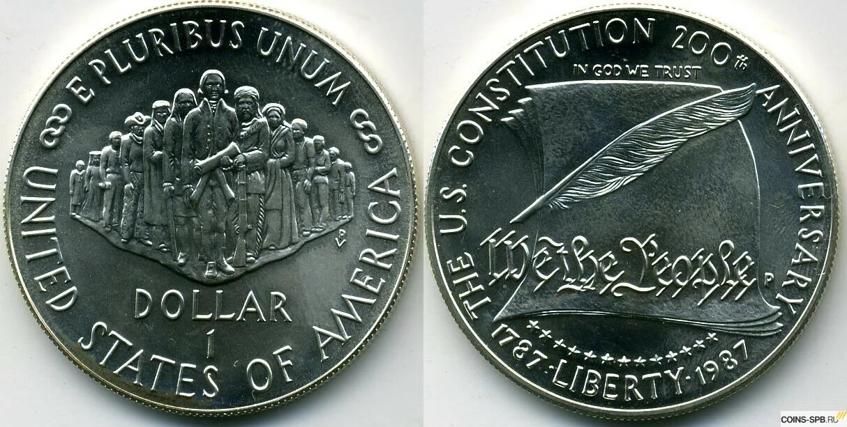 США 1 доллар 1987. США 1 доллар 1987 серебро. Монета 1 доллар США 1987. Монета американская 1987.