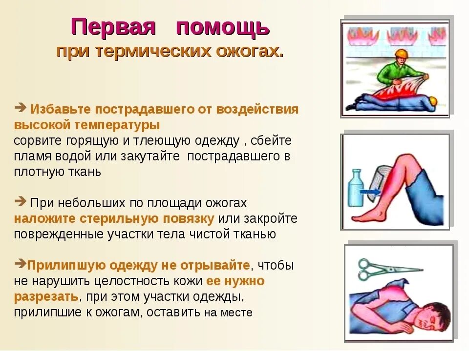 При ожоге необходимо оказать следующую первую помощь. Правила оказания первой медицинской помощи при ожогах. мероприятия при термическом ожоге i степени:. при термических ожогах одежда с пострадавшего. порядок оказания первой помощи пострадавшему при термических ожогах.