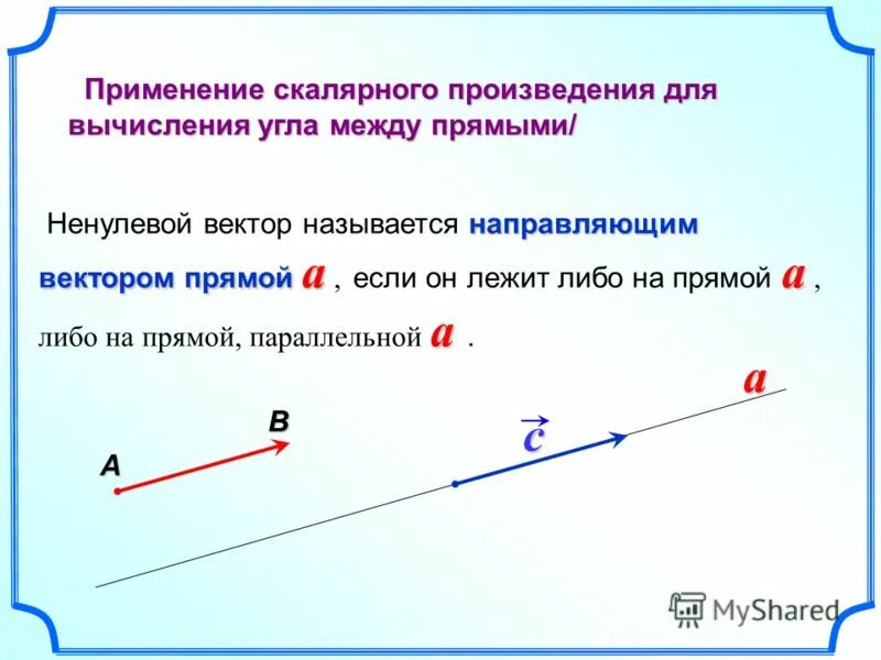 Какие векторы называются направляющими