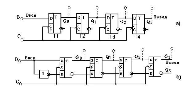 Схема сдвигающего регистра на d-триггерах. Сдвиговый регистр на RS триггерах. Схема четырехразрядного регистра сдвига на RS-триггерах. Счетчик на RS триггерах схема.