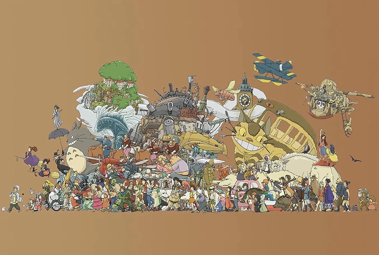 Студия гибли список. Студия гибли постеры. Миядзаки персонажи. Плакат Миядзаки. Постер со всеми персонажами Ghibli.