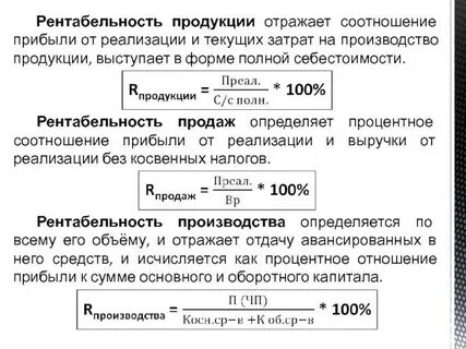 Издержки себестоимость прибыль рентабельность