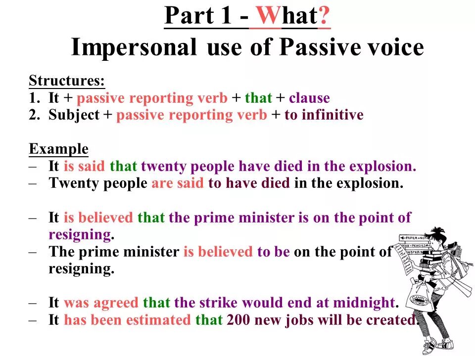 Passive reporting structures правило. Reported Speech Passive Voice. Reported Speech пассивный залог. Passive Voice impersonal structures. Passive voice reporting