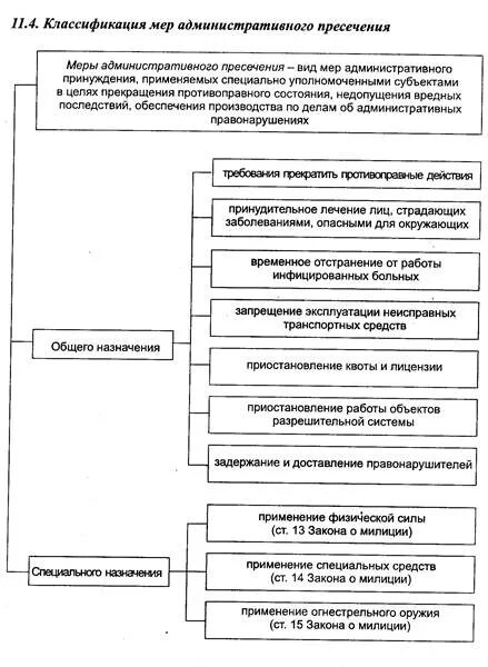 Административное пресечение порядок