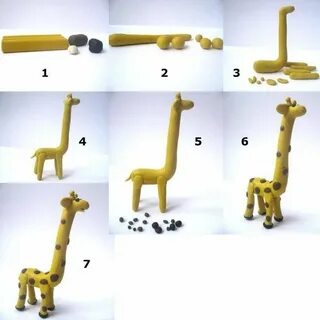 Жираф из пластилина