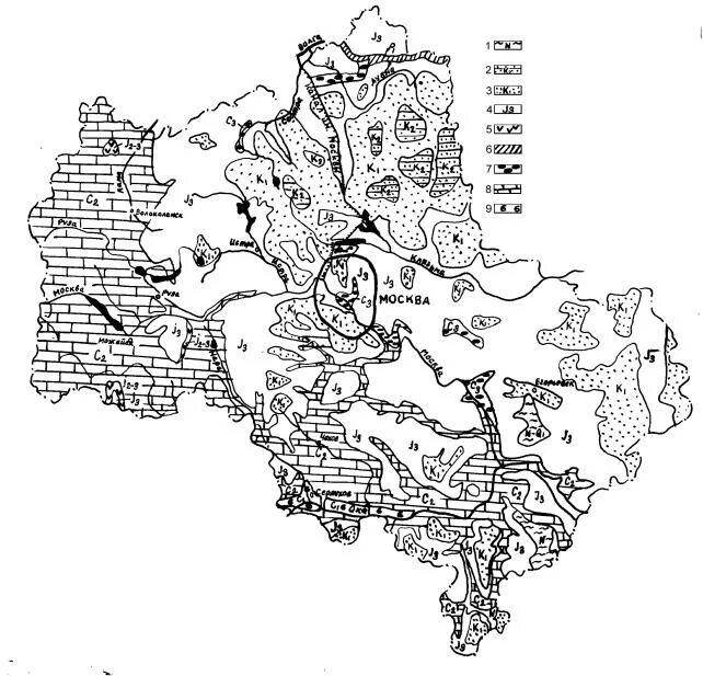 Геологическая карта Москвы и Московской области. Геология Московской области карта. Карта геологии грунтов Московской области. Геология Москвы карта.