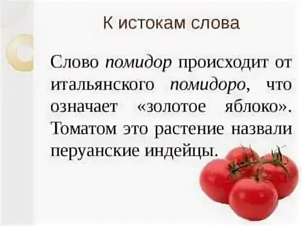 Предложение со словом овощи. Происхождение слова помидор. Предложение про помидор. Помидор этимология. Этимология слова помидор.