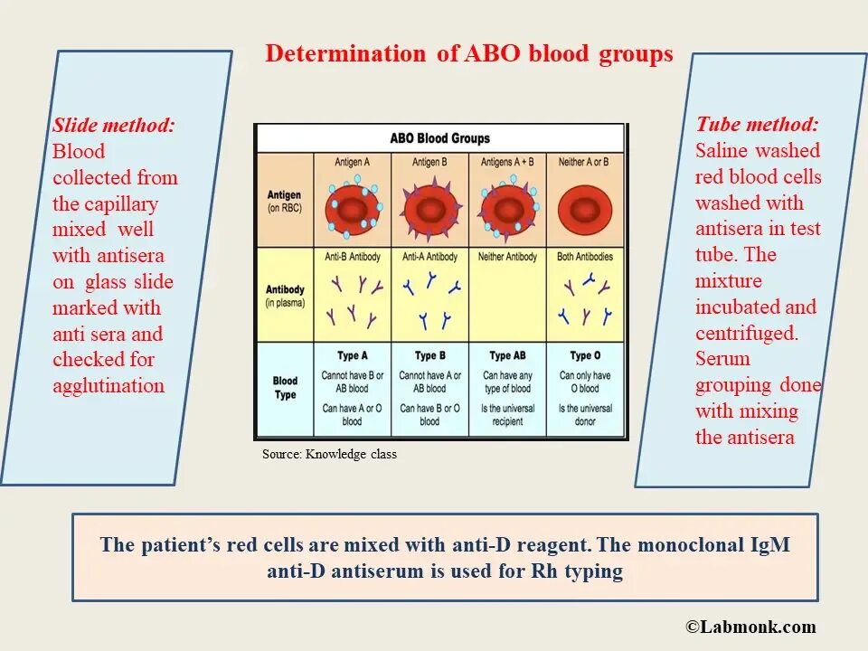 Determination of Blood Groups. Blood Group Types. Abo Blood Group. Rh Blood Type. Determination перевод