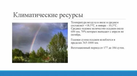 Краткая характеристика климатических природных ресурсов