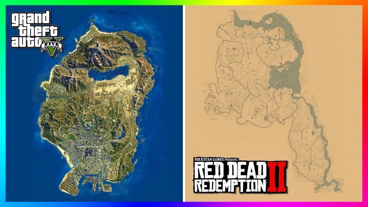 Red Dead Redemption 2 карта. Red Dead Redemption 2 Map vs GTA 5. Red Dead Redemption карта GTA 5. Сравнение карт Red Dead Redemption 2.