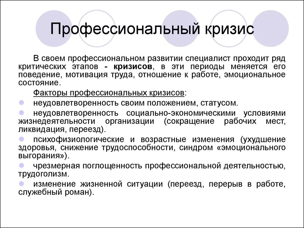 Кризис развития связан. Факторы профессиональных кризисов. Профессиональный кризис. Стадии кризисов профес становления. Понятие профессиональных кризисов психология.