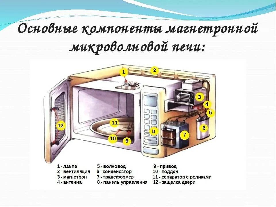 Принцип работы микроволновой печи схема. Микроволновка устройство и принцип работы. Схема СВЧ печи и принцип действия. Устройство СВЧ печи внутри.