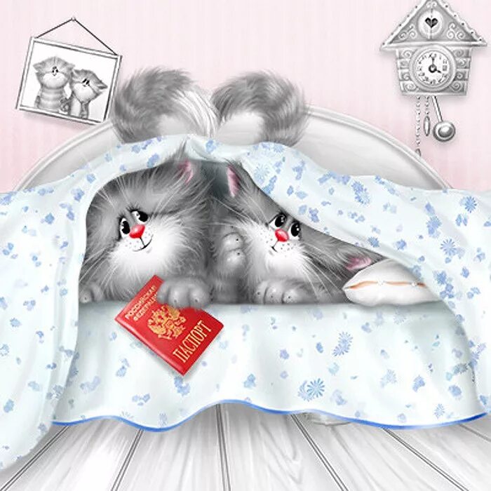 Прилег рисунок. Кошки Алексея Долотова. Коты Алексея Долотова спокойной ночи. Спокойной ночи пушистики. Кошка под одеялом.