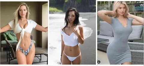 Woman Golfers - Paige Spiranac, Lily Muni He, Lucy Robson.