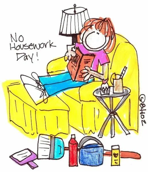 I ve got book. No housework Day. Housework анимация. День без домашнего труда. Праздник no housework Day.