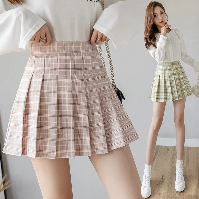 Маленькие фото юбок Women's Skirts Ladies Kawaii Summer Short College Wind Student Pleated Skirt Fem