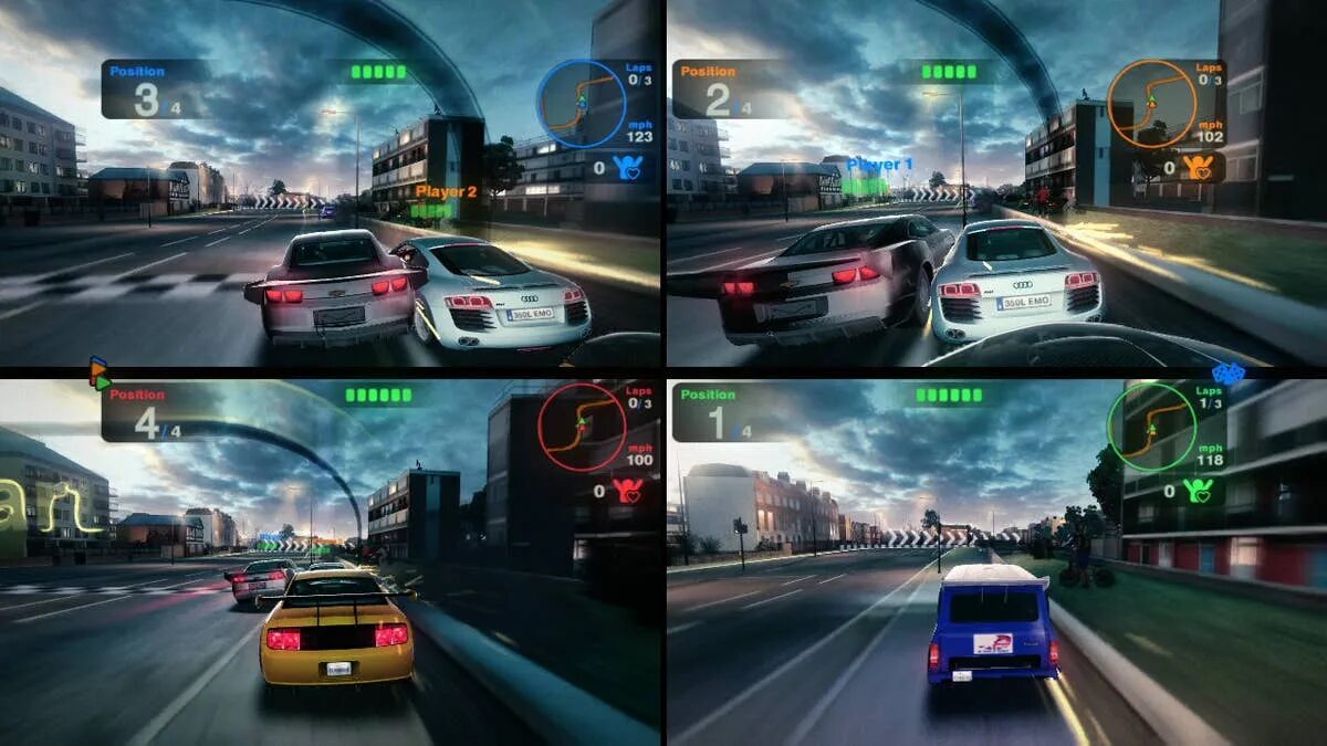 Гонки Split Screen Xbox 360. Гонки Split Screen ps3. Blur игра Split Screen. Blur игра сплит скрин.