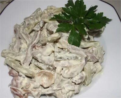 Салат с соленым мясом