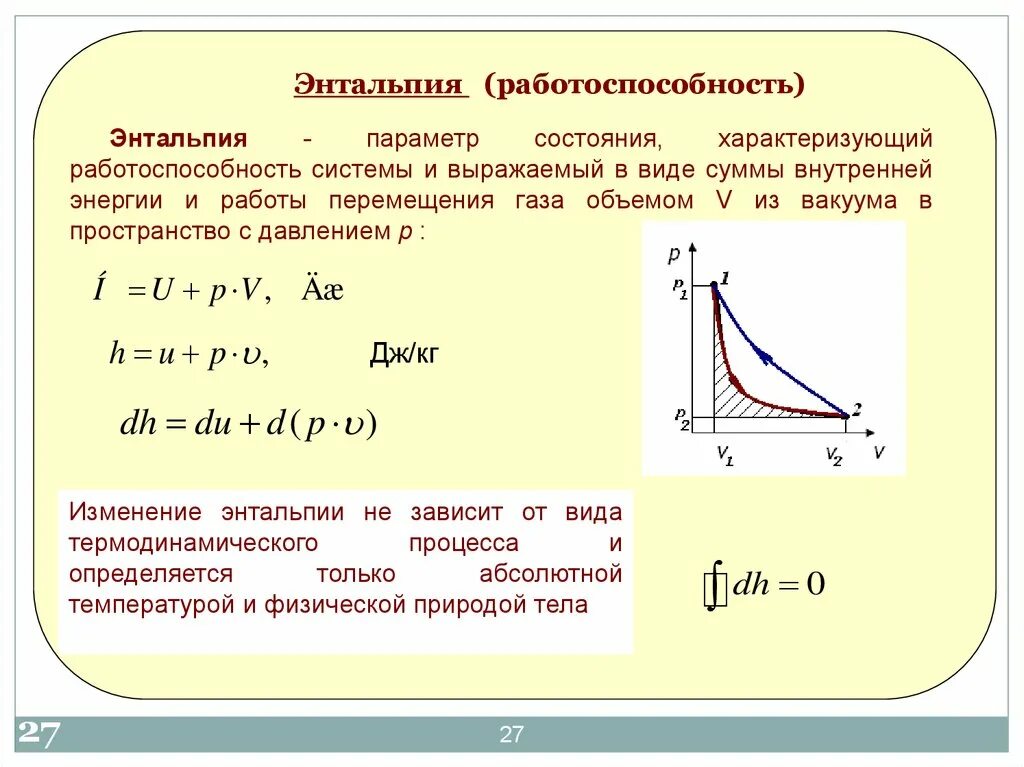 Термодинамические функции энтальпия. Функция состояния термодинамической системы: энтальпия. Энтальпия это термодинамическая функция характеризующая. Энтальпия формула обозначения.