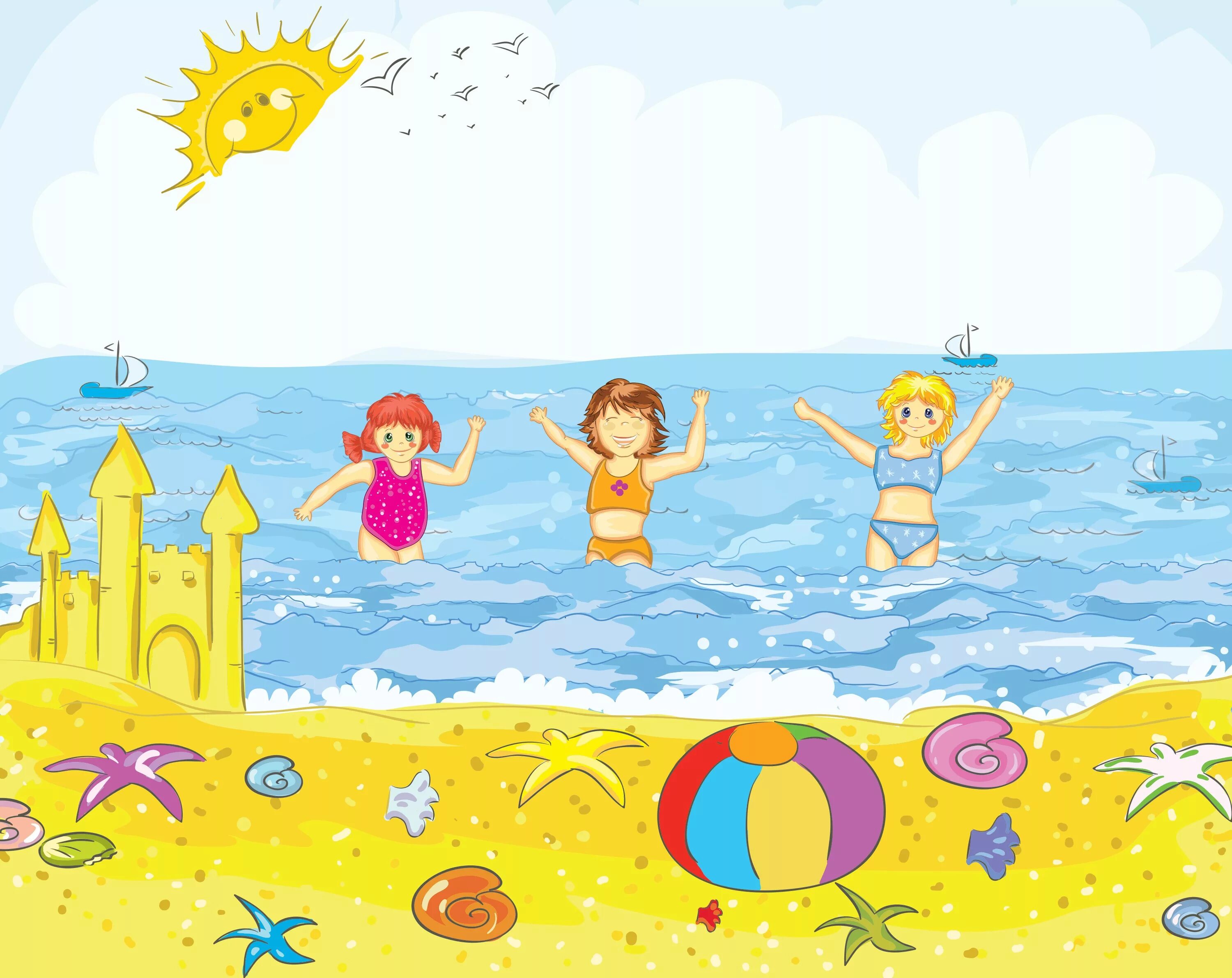 Рисунок лета для детей. Рисунок на тему лето. Пляж детский рисунок. Пляж рисунок для детей. Картинки на тему лето.