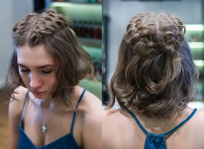 Прически на каре. Причёски на каре с косичками. Косы на каре без челки. Косички на короткие волосы. Косички на короткие волосы.