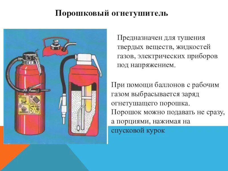 2 средство тушения пожара. Огнетушитель. Средства пожаротушения. Типы огнетушителей. Огнетушитель для твердых веществ.