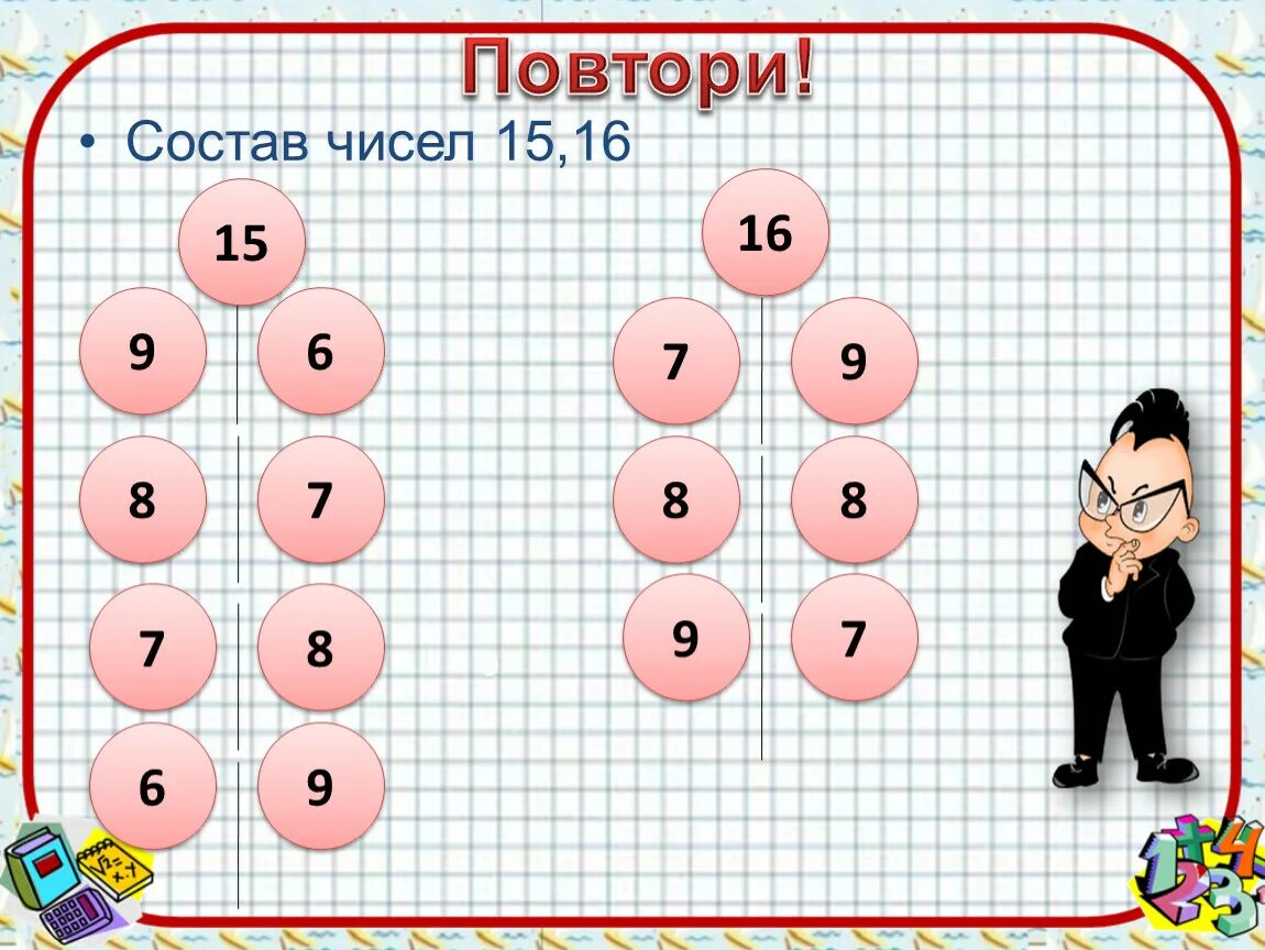 Состав чисел 15 16 17 18