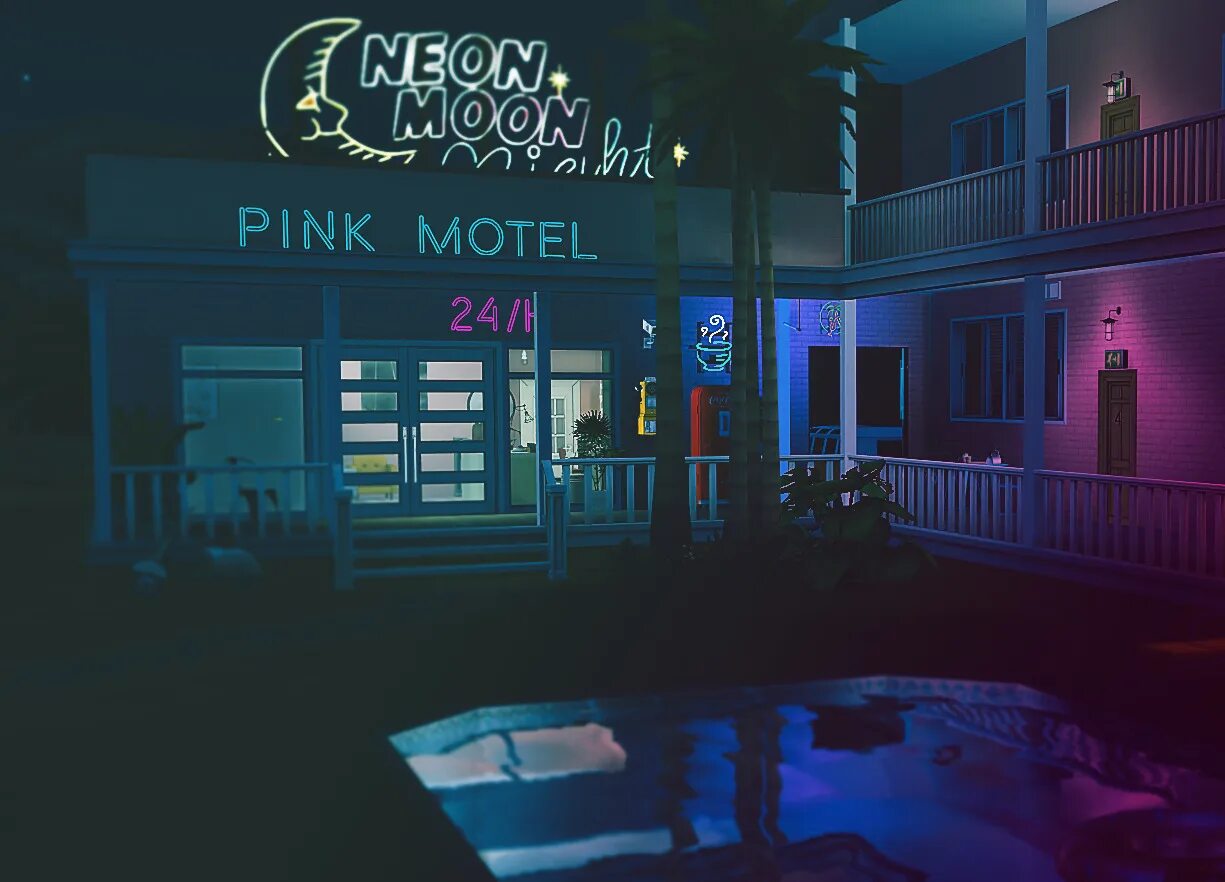 Мотель слова. Pink Motel for VR. Pink Motel game. Motel aesthetic. Мотель игрушки.