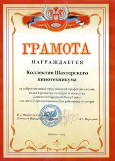 Грамота за профессионализм