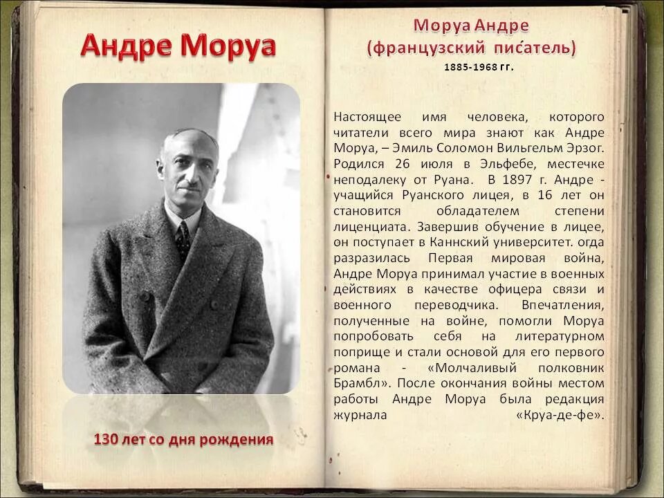 Французский писатель кому. 26 Июля родился Андре Моруа. Андре Моруа французский писатель. Андре Моруа портрет. Андре Моруа биография.