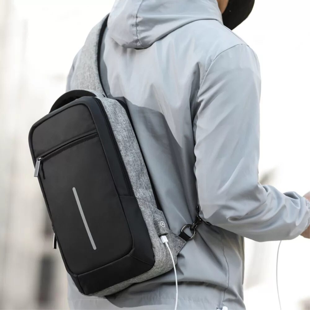 XINCADA мужская сумка слинг. Mens Shoulder Sling Bag men. Портфель на плечо. Сумка мессенджер нагрудная.