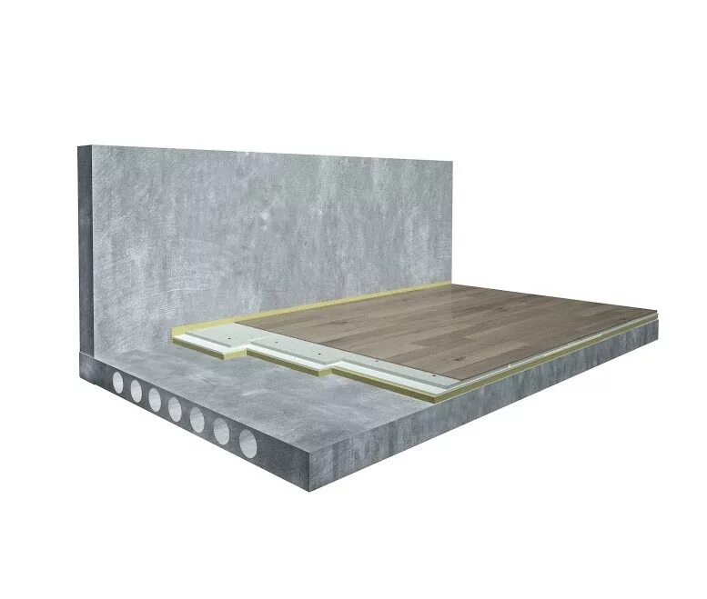 Звукоизолирующие плиты isover (плавающий пол. Конструкция пола с шумоизоляцией. Стяжка по tecsound. Узел стяжки пола толщиной 50 мм. Плавающая стяжка пола со звукоизоляцией.