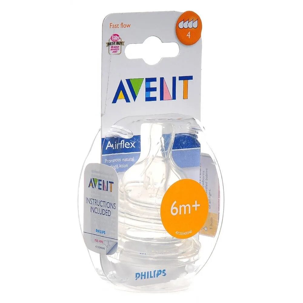 Купить Соска AVENT Natural силикон. д/густых жидкостей (с 6 мес.) № 2 (046/27) -