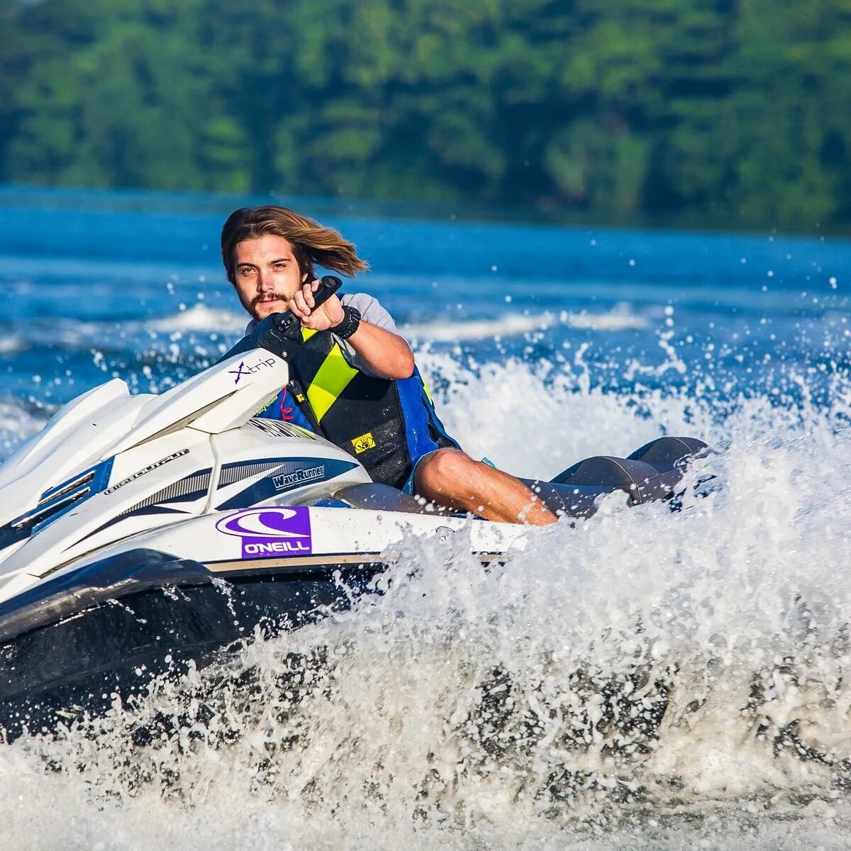 Laura can sail a jet ski