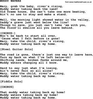 Johnny Cash song: Muddy Waters, lyrics.