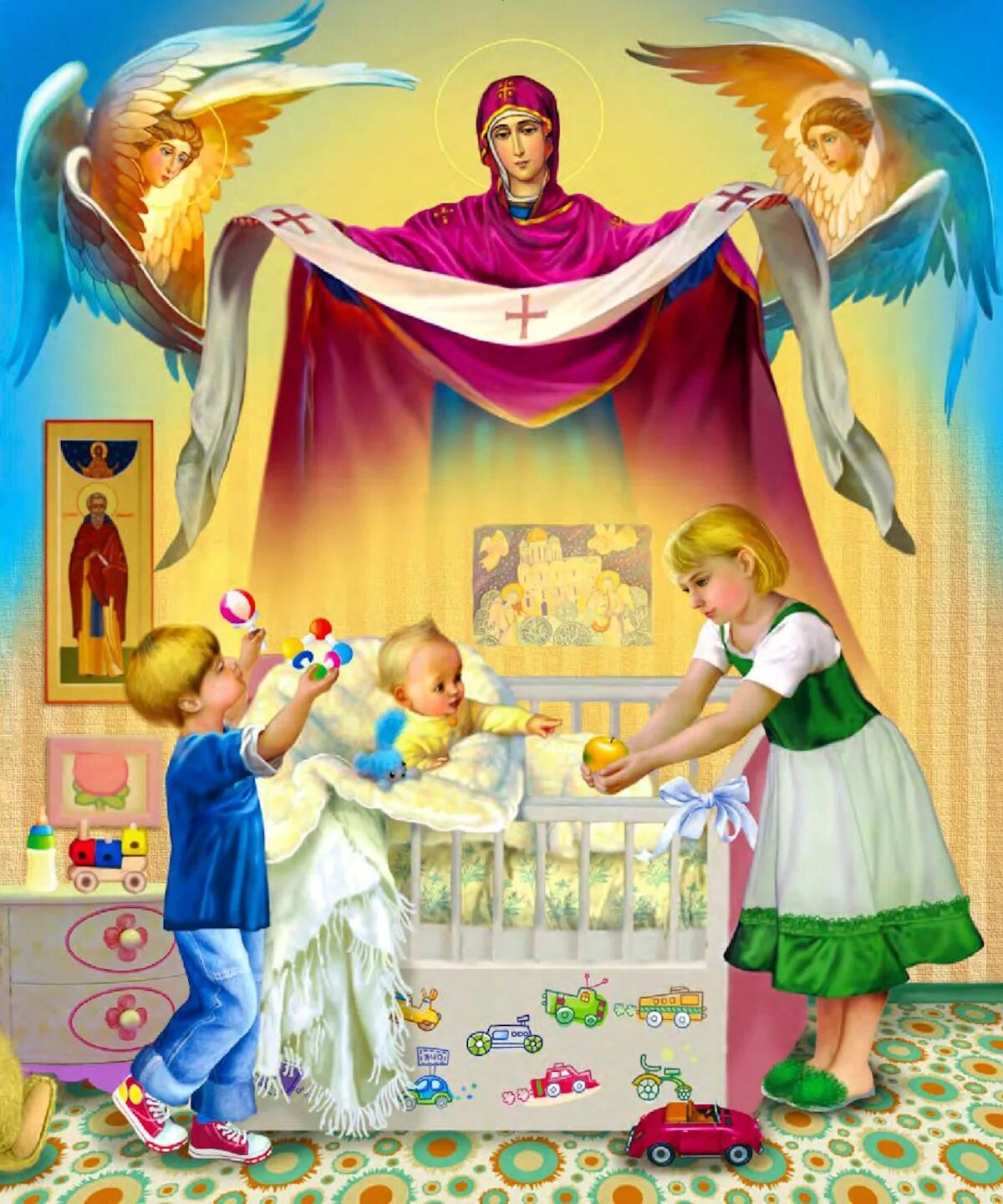Воскресный ангел. Православная семья. Дети Православие. Православие картинки для детей.